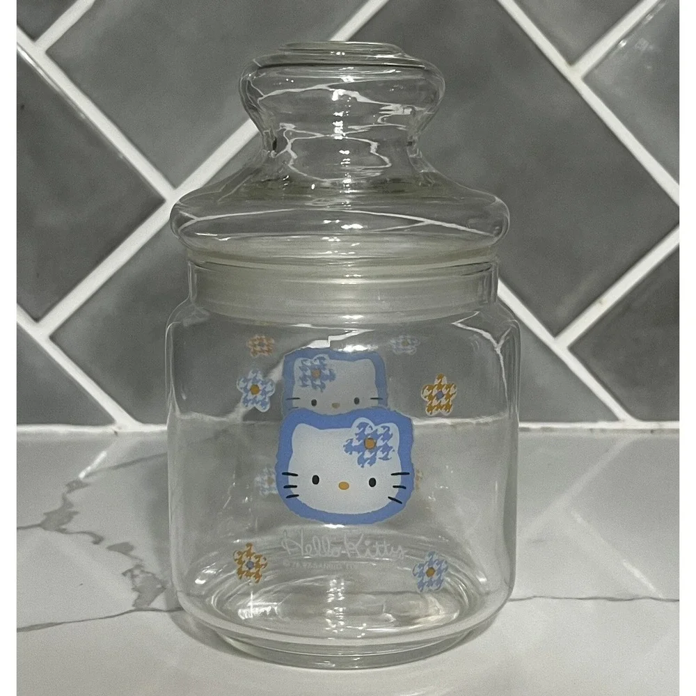Blue HELLO KITTY Vintage 1997 SANRIO Canister/Candy Jar Lid